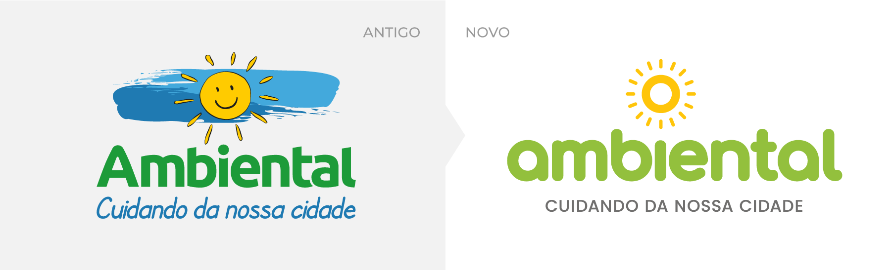 Antes e depois da logo da Ambiental