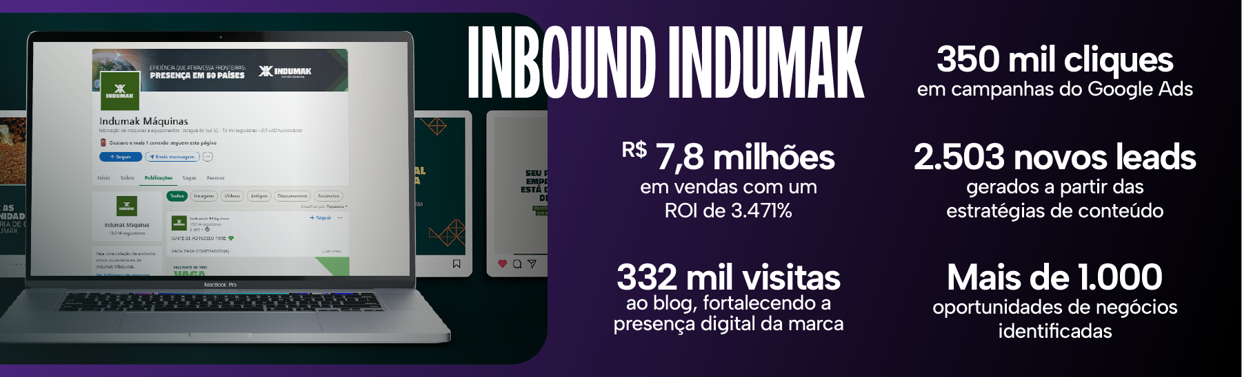 Imagem de um computador exibindo dados reais obtidos pela WOOP em parceria com o cliente Indumak.