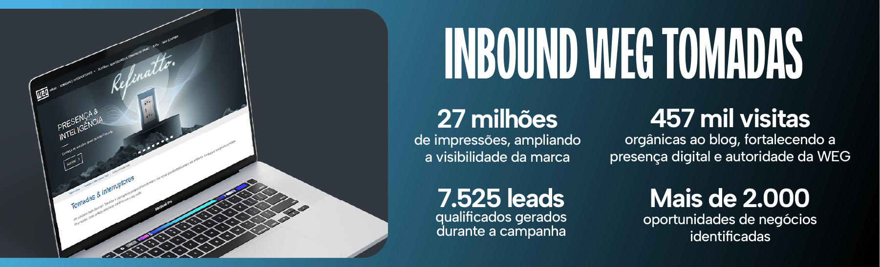 Imagem de um computador exibindo dados reais obtidos pela WOOP em parceria com o cliente WEG Tomadas.